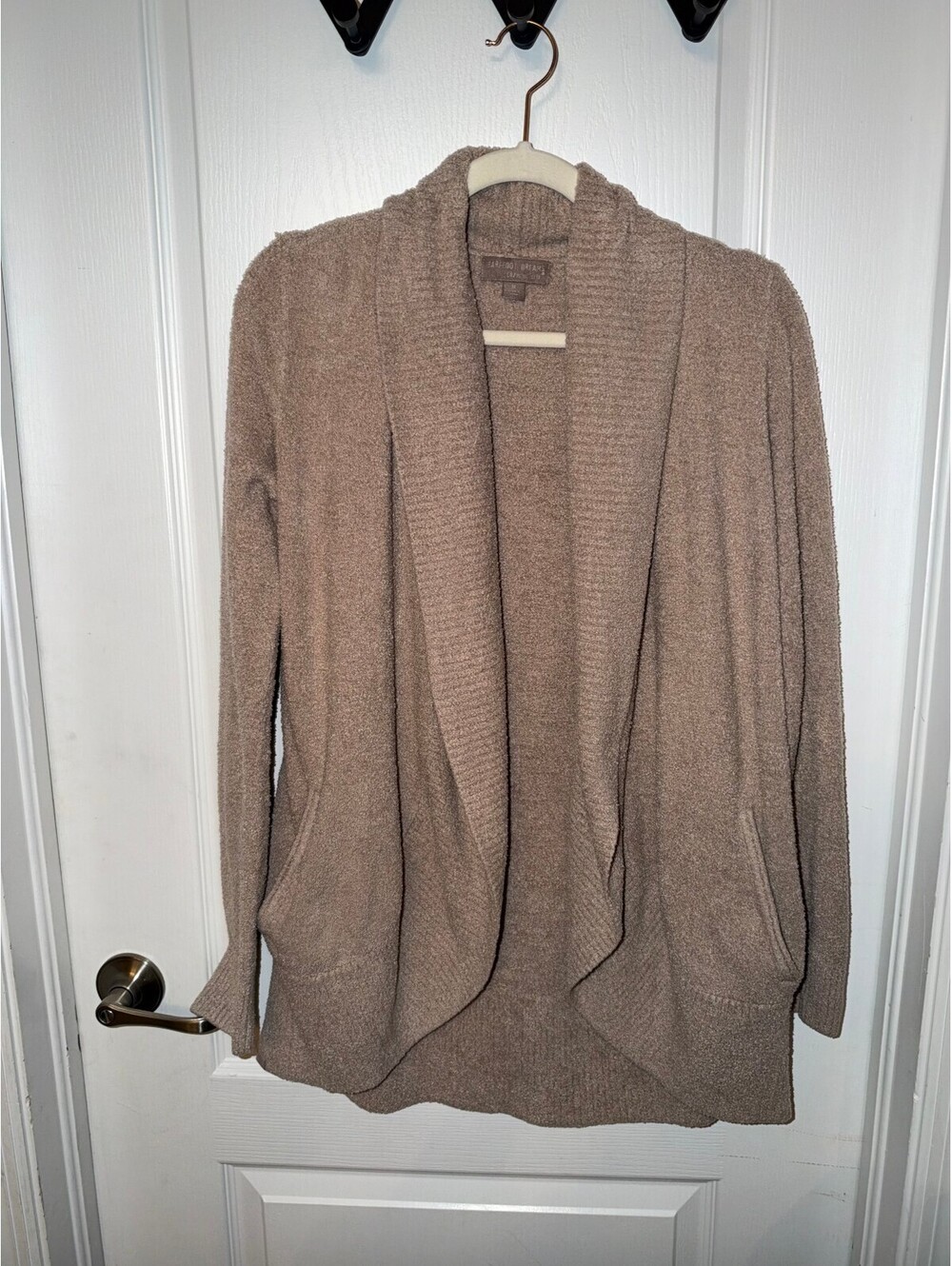 Barefoot Dreams CozyChic Lite Beige Open Front Cardigan Sweater Medium